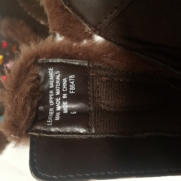 Kenneth Cole Reaction Leather Suede Brown Boots with Gems/Jewels Embellishments - Picture 11 of 11